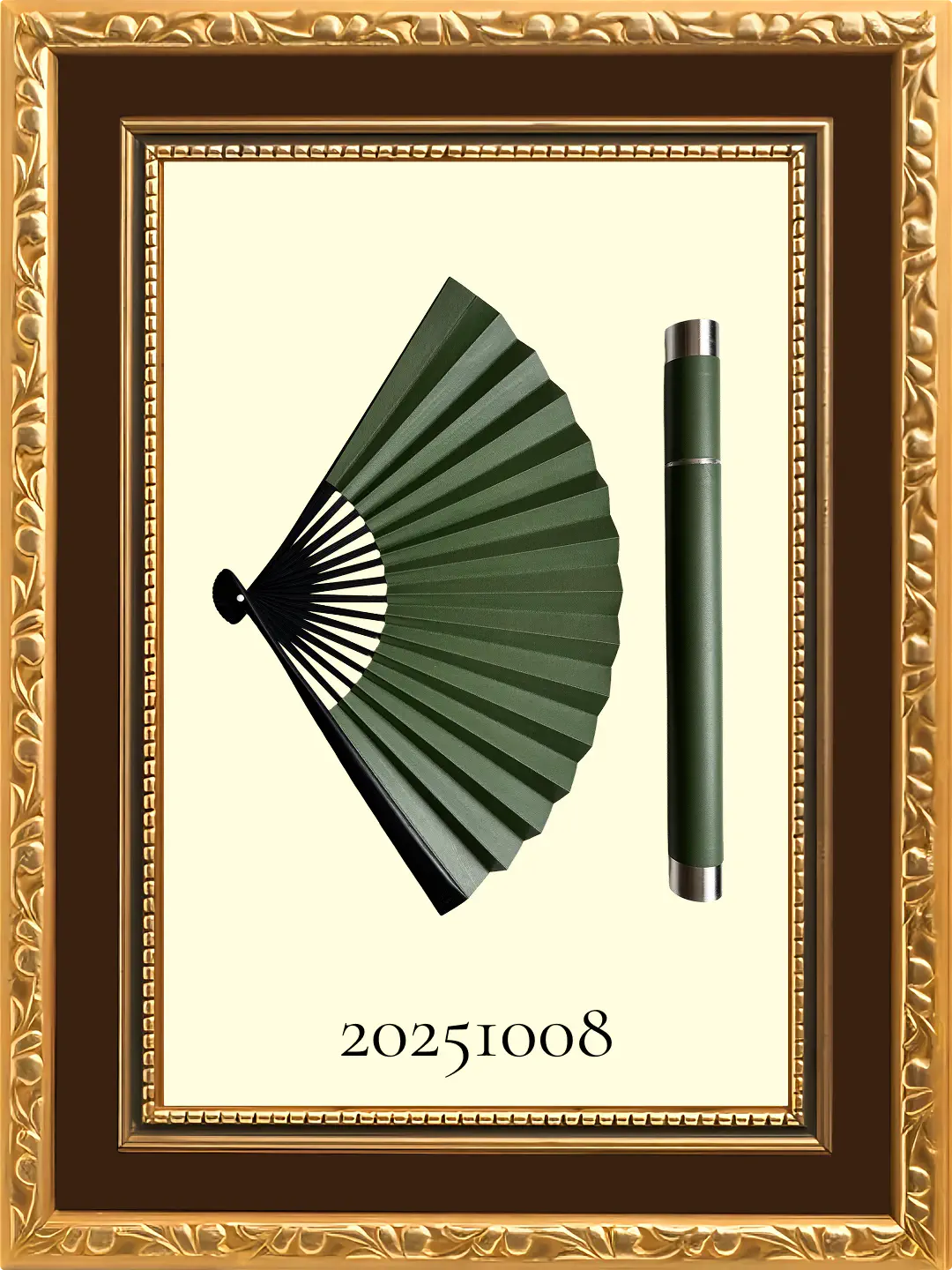 江戸革扇子 千歳緑（ちとせみどり）｜江戸扇子×レザー