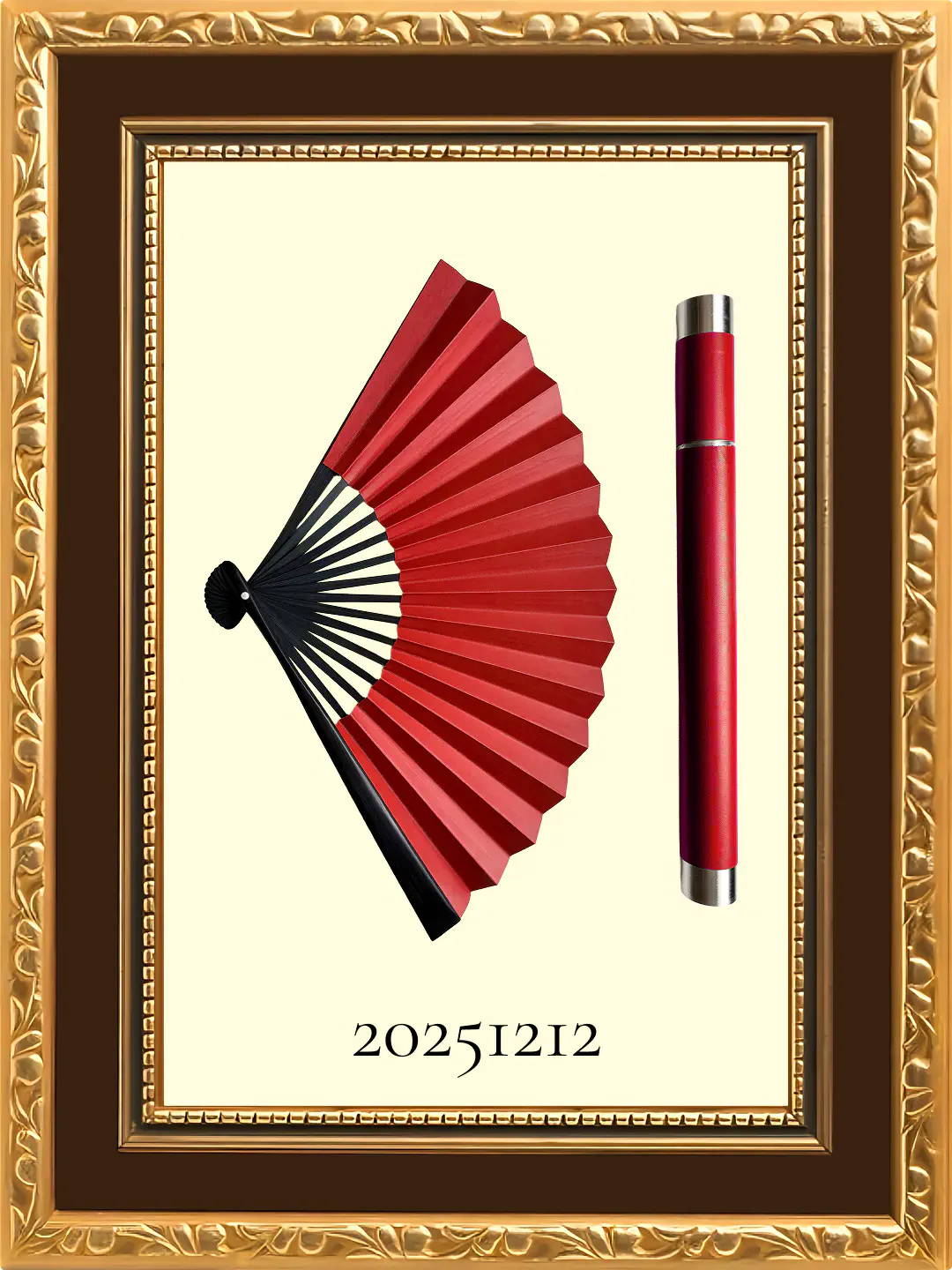 江戸革扇子 茜（あかね）｜江戸扇子×レザー