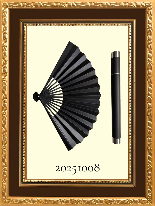 江戸革扇子 烏羽（からすば）｜江戸扇子×レザー